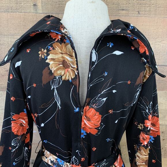 Vintage 1970’s Boho Tunic Mock Neck 2 Piece Skirt Set Size M - Picture 6 of 6